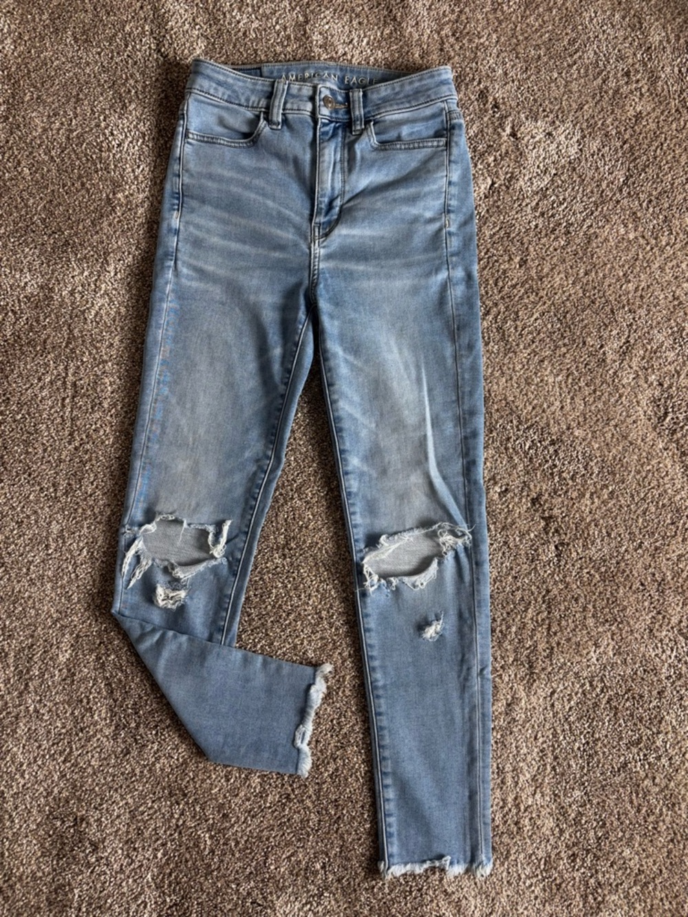 American Eagle Ripped High-Rise Skinny Jeans